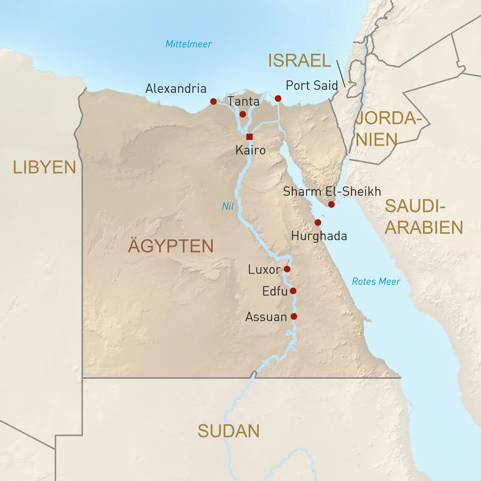 Landkarte Ägypten Reisen