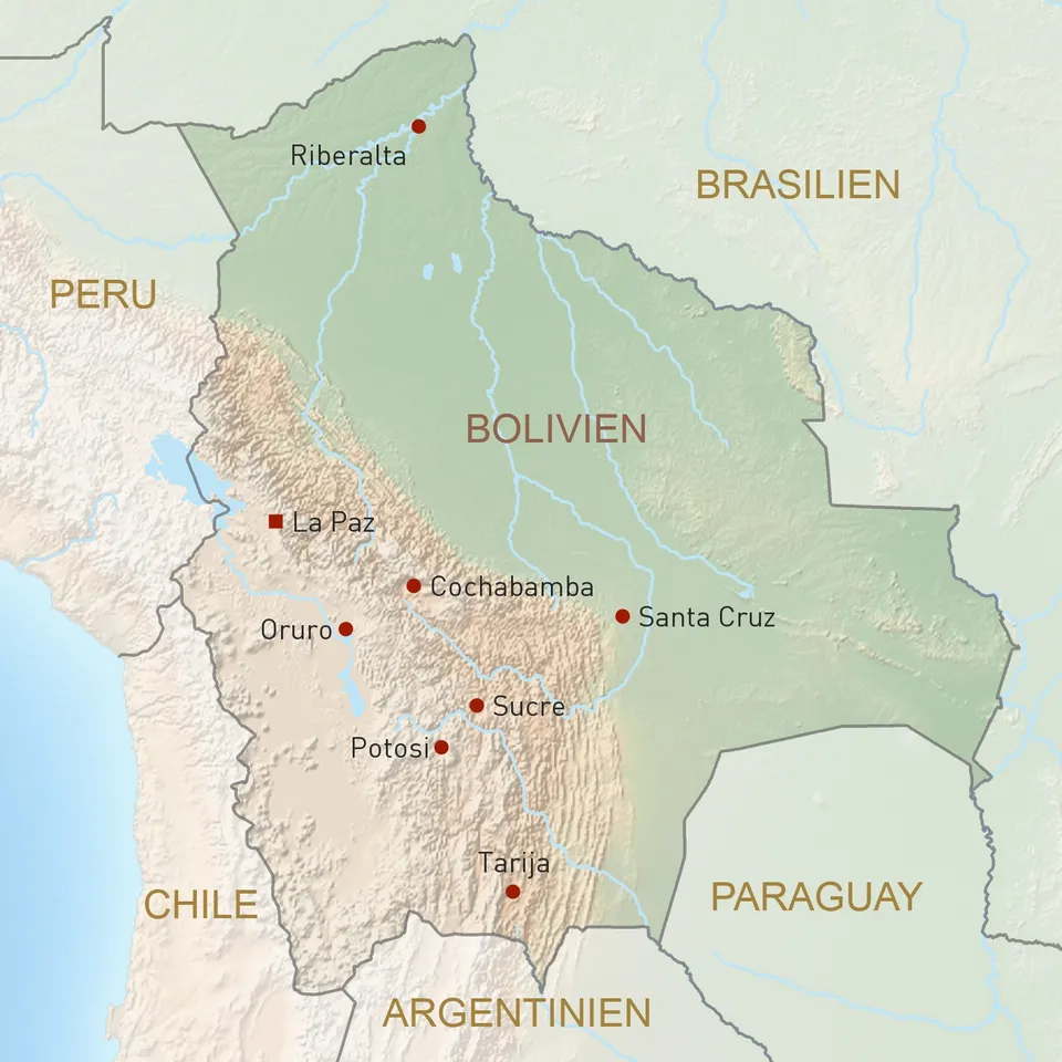 Landkarte Bolivien