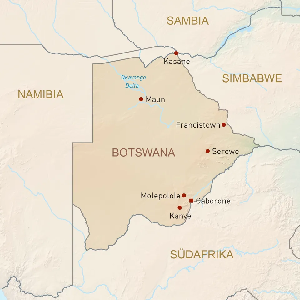 Landkarte Botswana