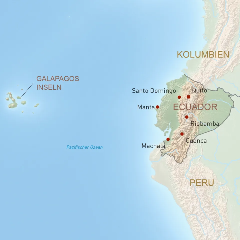 Landkarte Ecuador