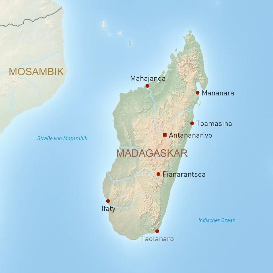 Landkarte Madagaskar Reisen