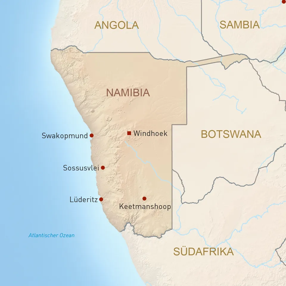 Landkarte Namibia Reisen