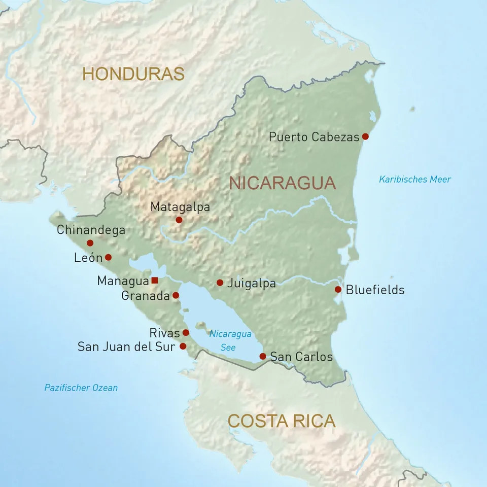 Landkarte Nicaragua