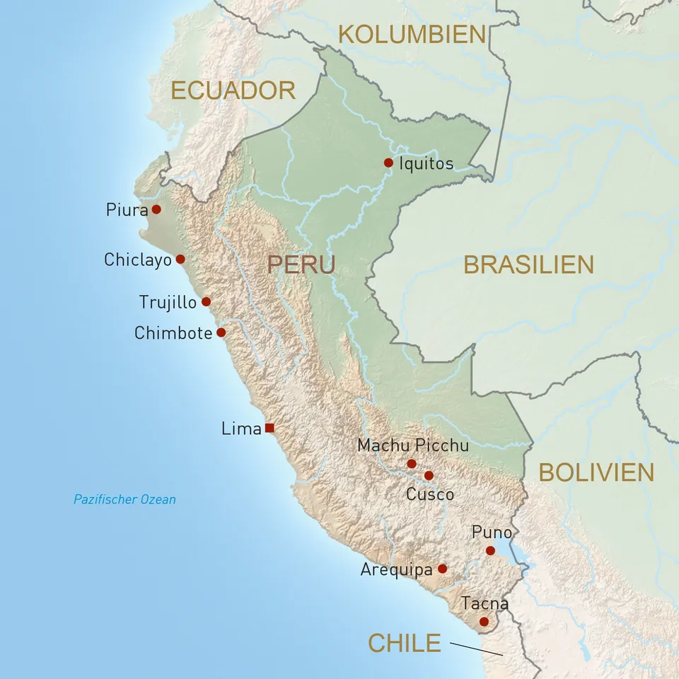 Landkarte Peru Reisen