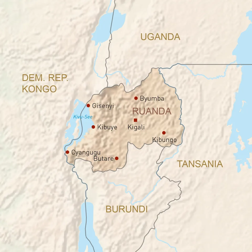 Landkarte Ruanda