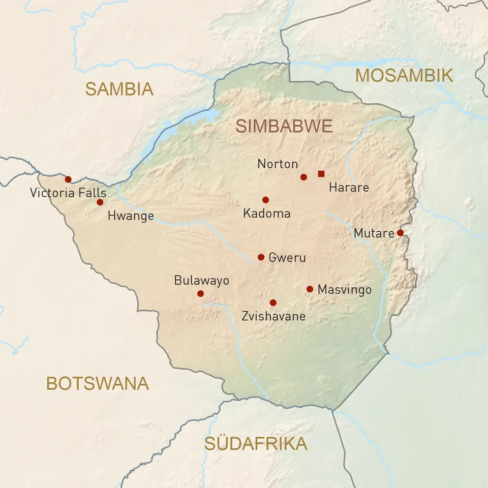 Landkarte Simbabwe