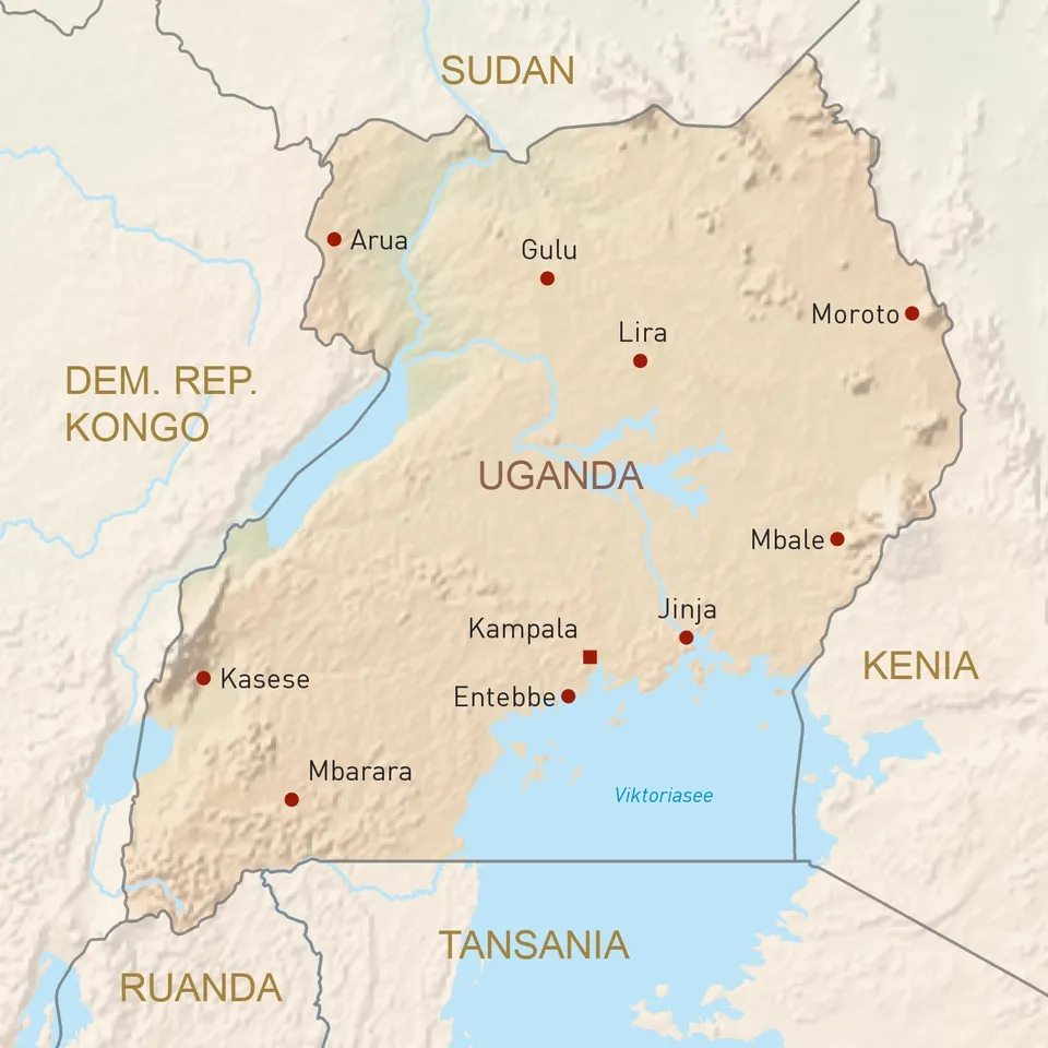 Landkarte Uganda