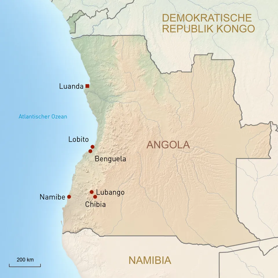 Angola Übersichtskarte