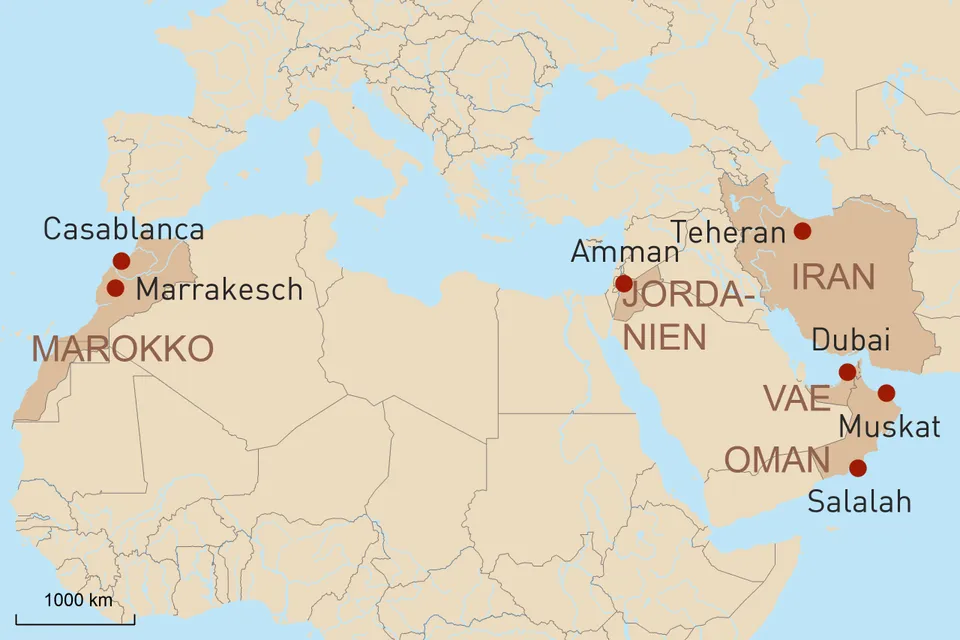 Arabien & Orient Übersicht ohne Ägypten 2023