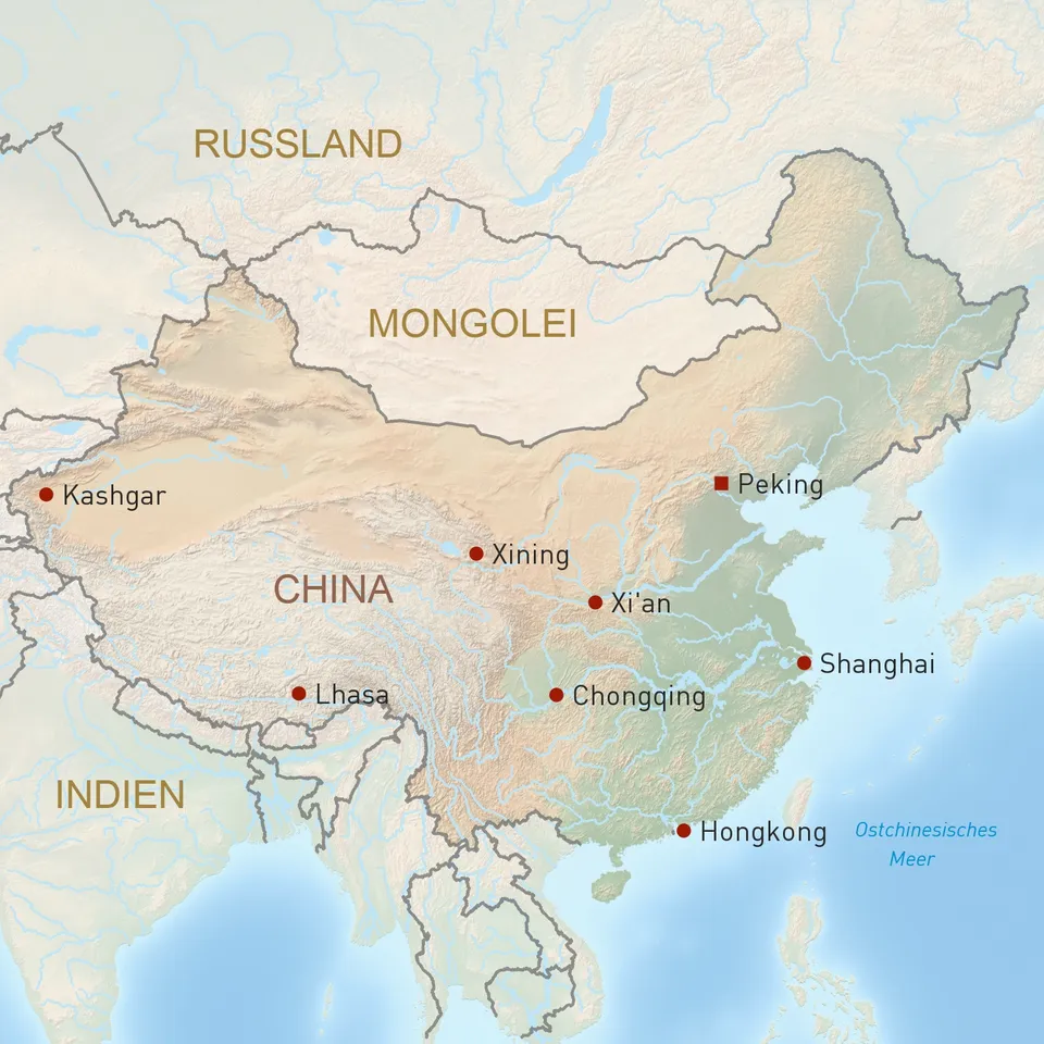 Übersichtskarte China Reisen