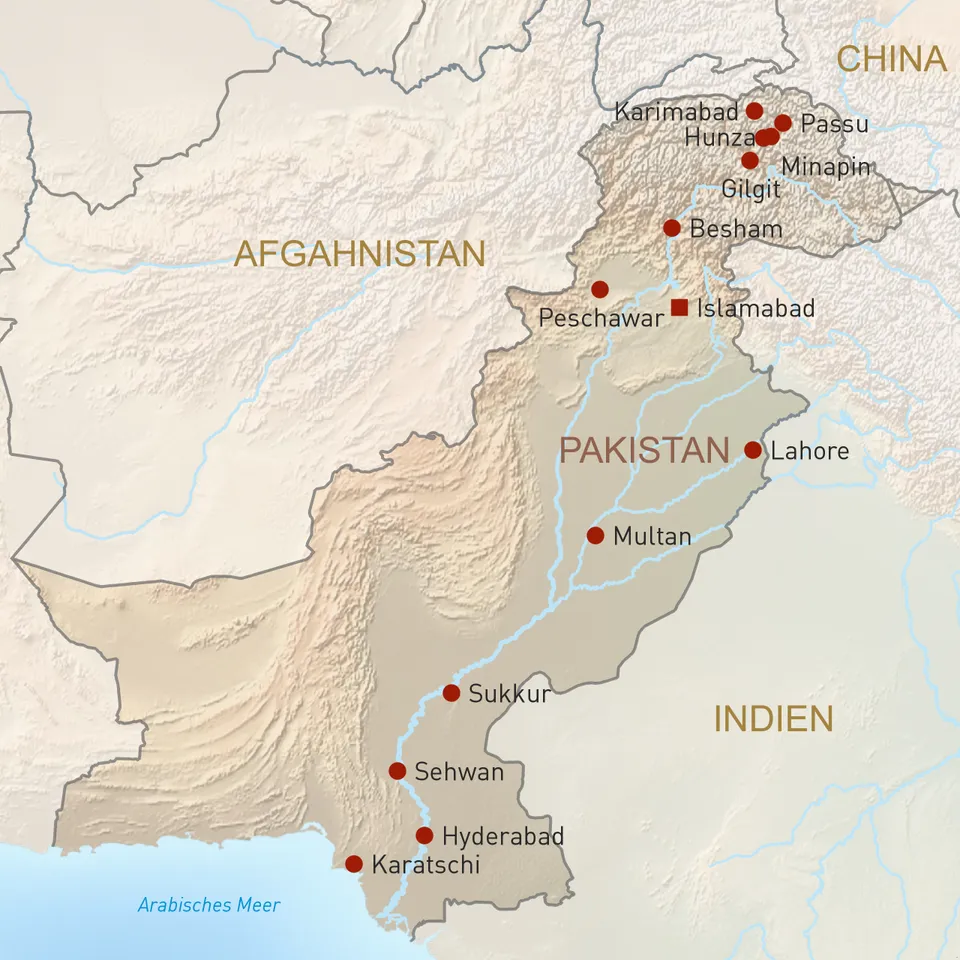 Pakistan Übersichtskarte