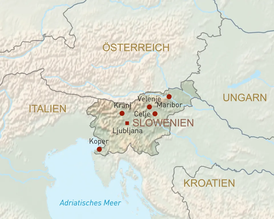 Länderkarte Slowenien