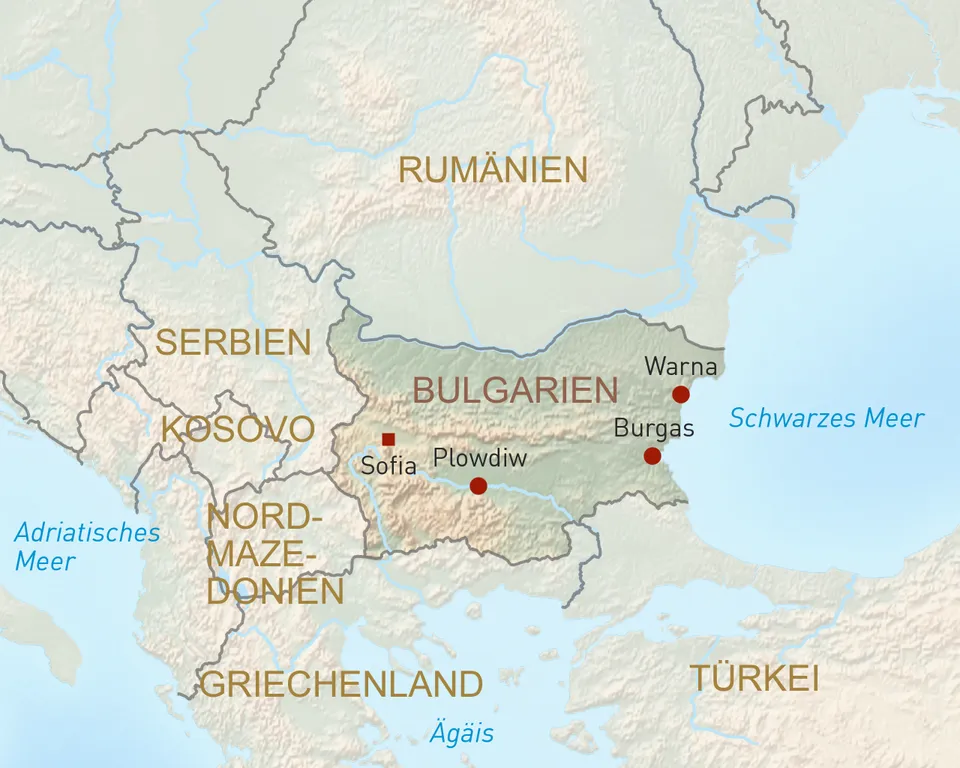 Bugarien Reisen Karte