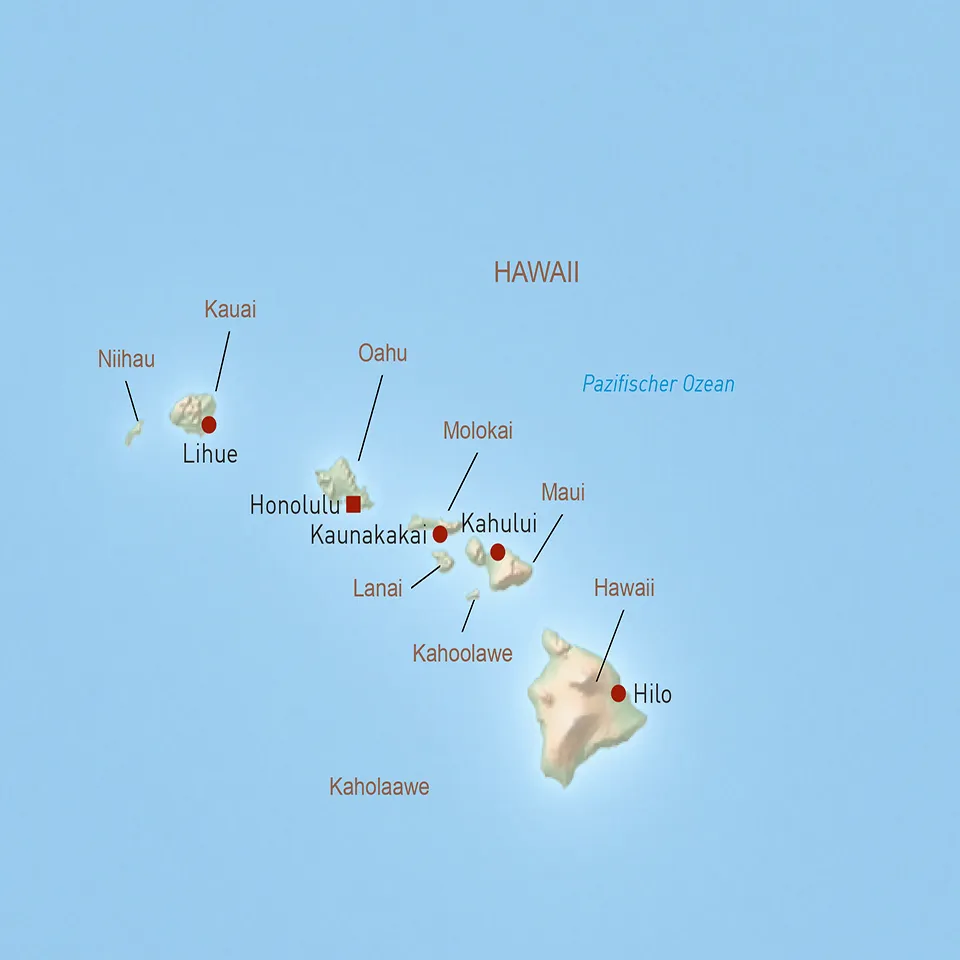 Hawaii Reisen Karte