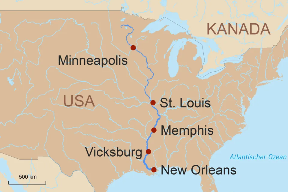 Mississippi Übersichtskarte