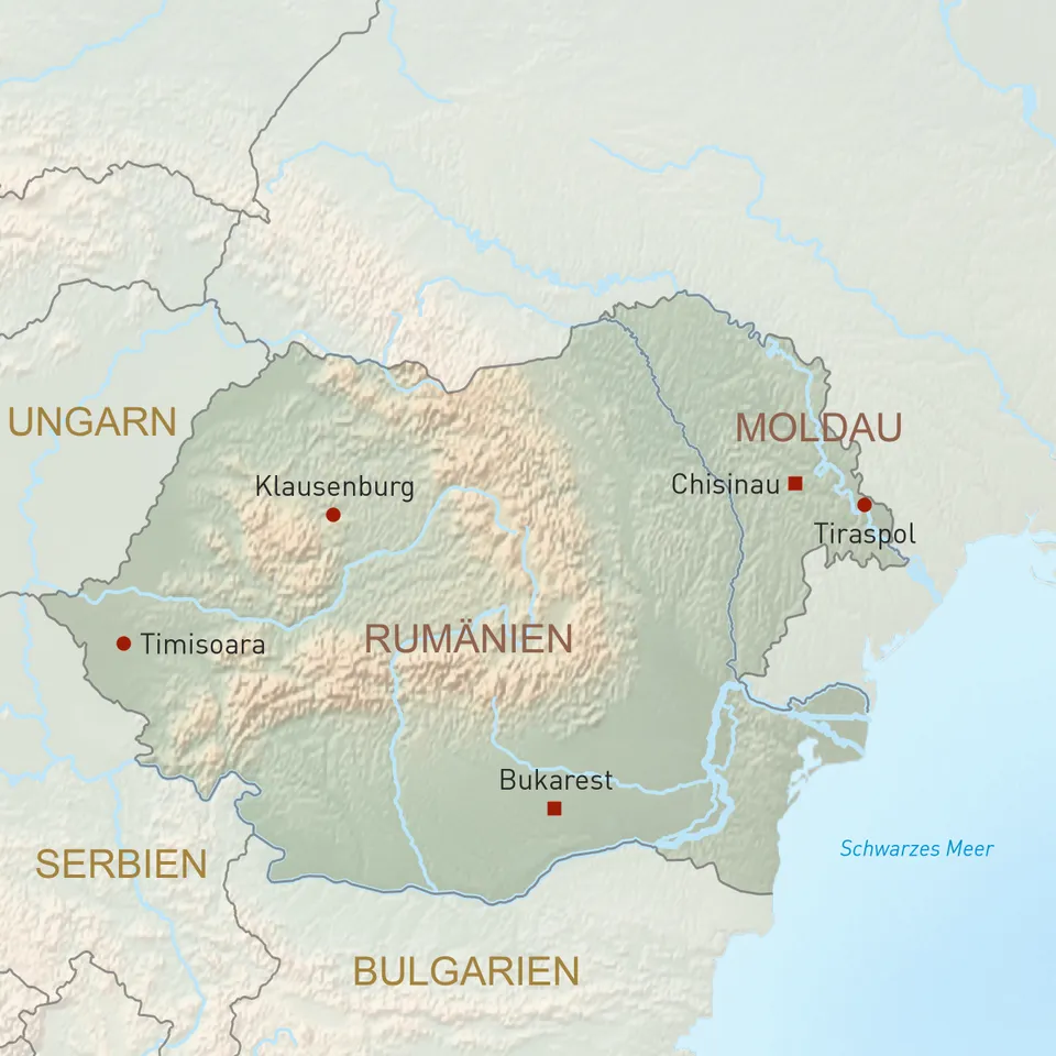 Karte Rumänien und Moldau
