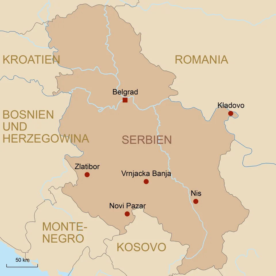 Serbien Übersichtskarte