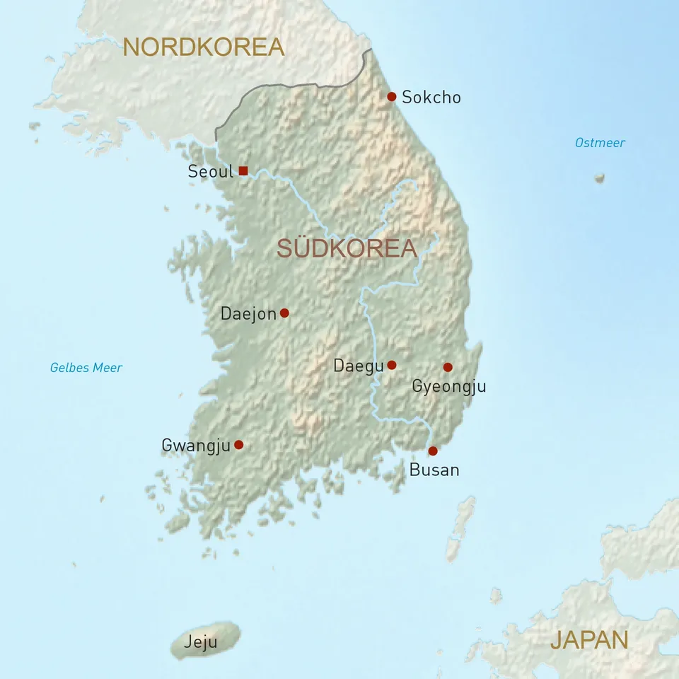 Übersichtskarte Südkorea