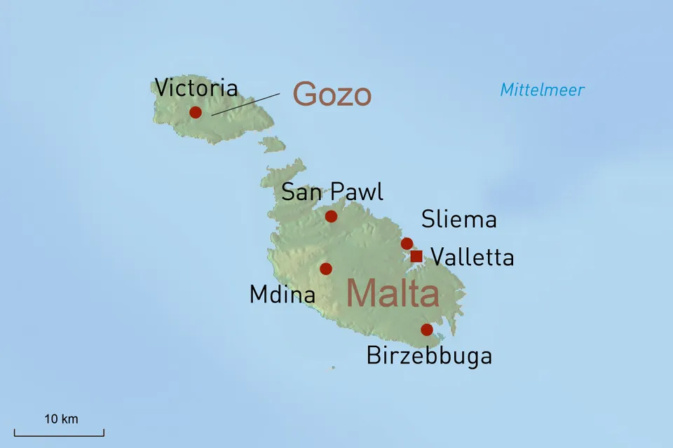 Malta Reisen Übersichtskarte