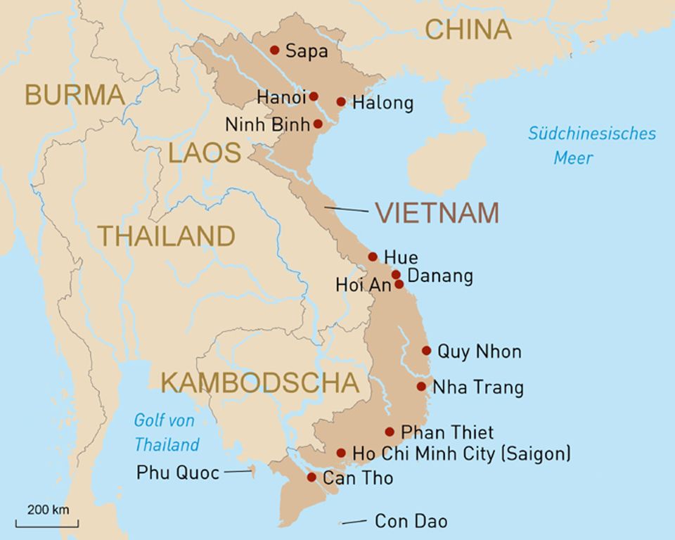 Landkarte Vietnam Übersicht