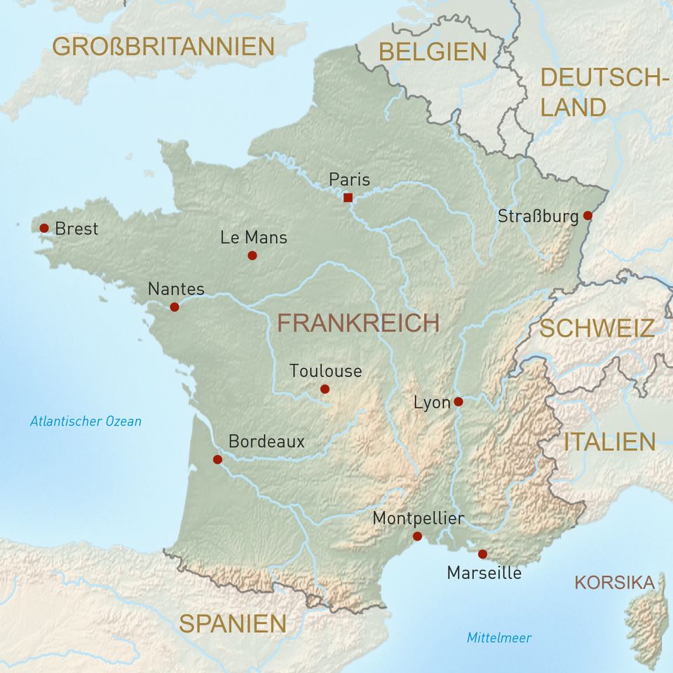 Frankreich Übersichtskarte
