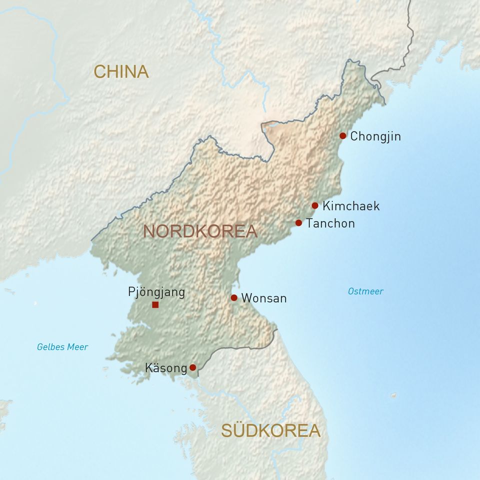 Übersichtskarte Nordkorea