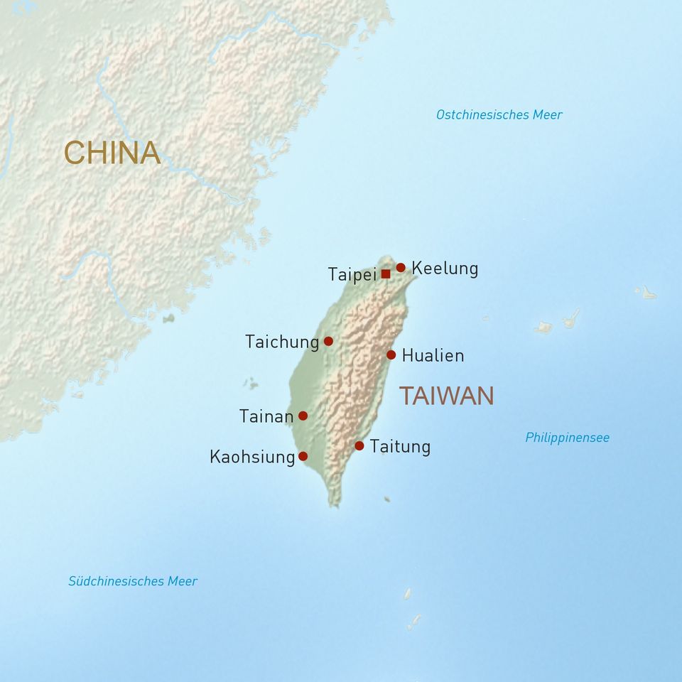 Übersichtskarte Taiwan