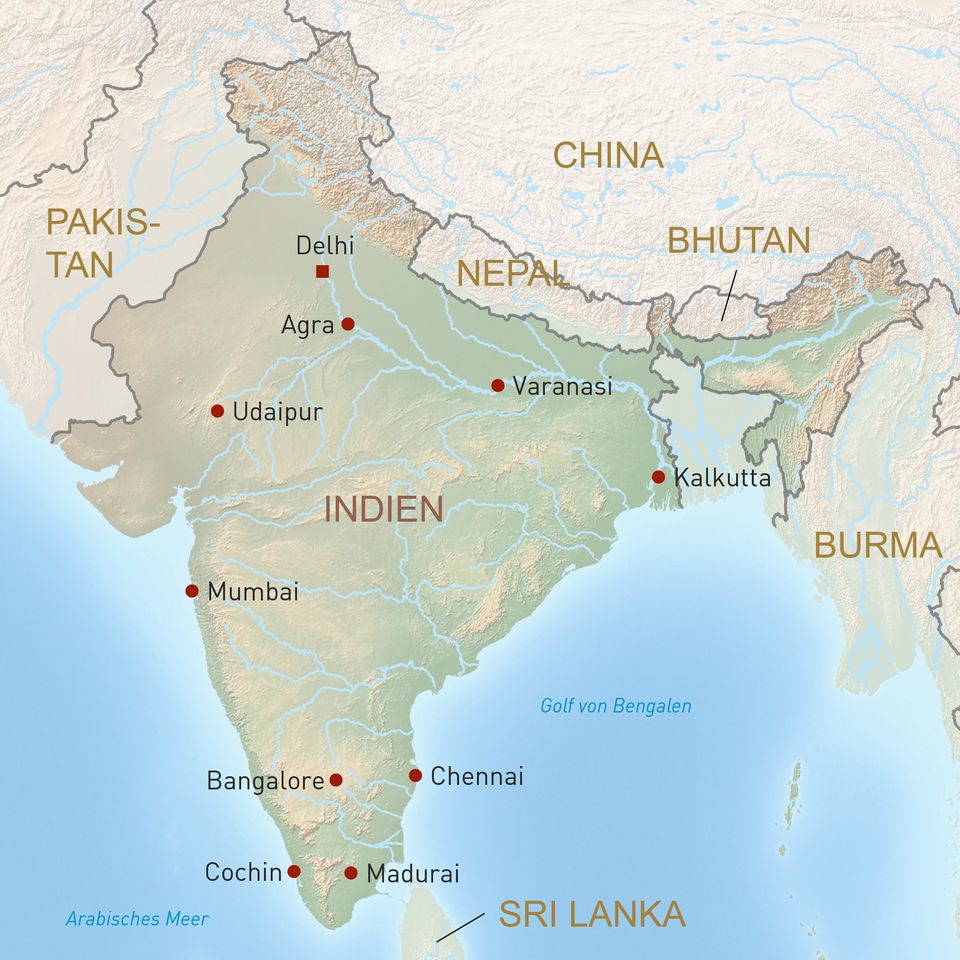 Übersichtskarte Indien