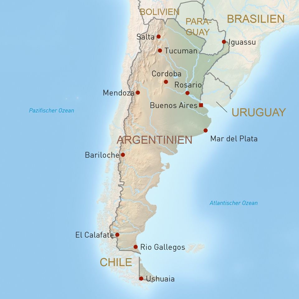 Landkarte Argentinien