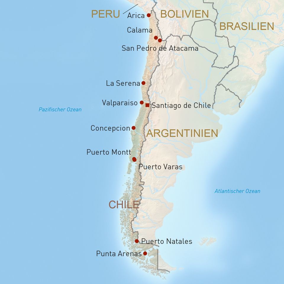 Landkarte Chile