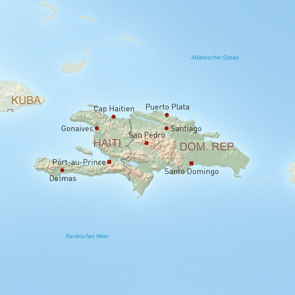 Landkarte Haiti Dominikanische Republik
