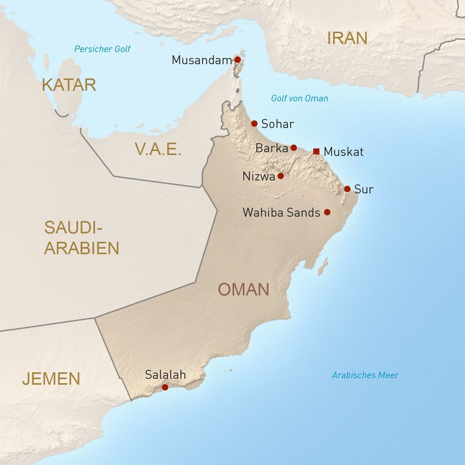 Landkarte Oman