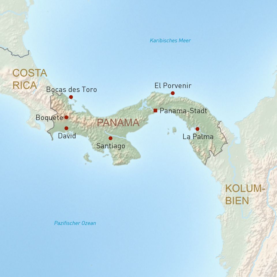 Landkarte Panama