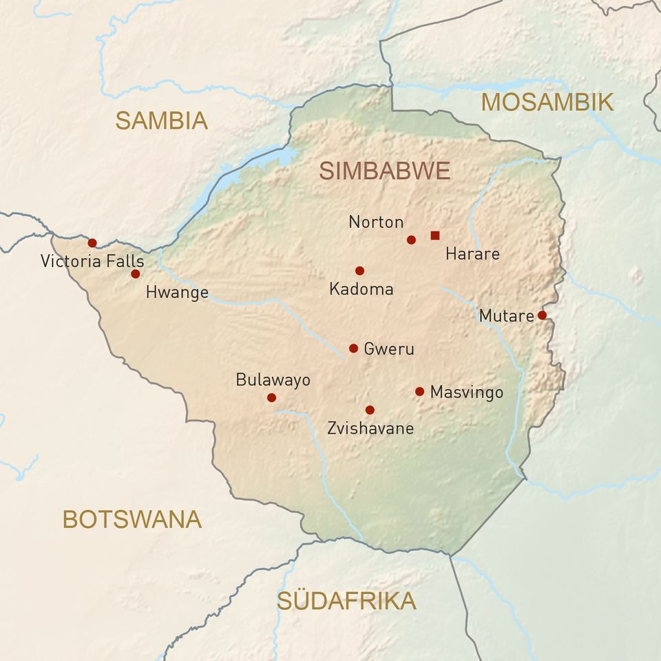 Landkarte Simbabwe