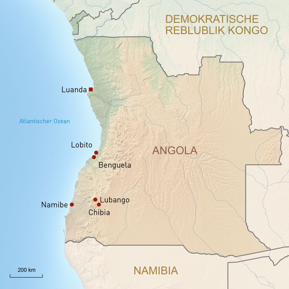 Angola Übersichtskarte
