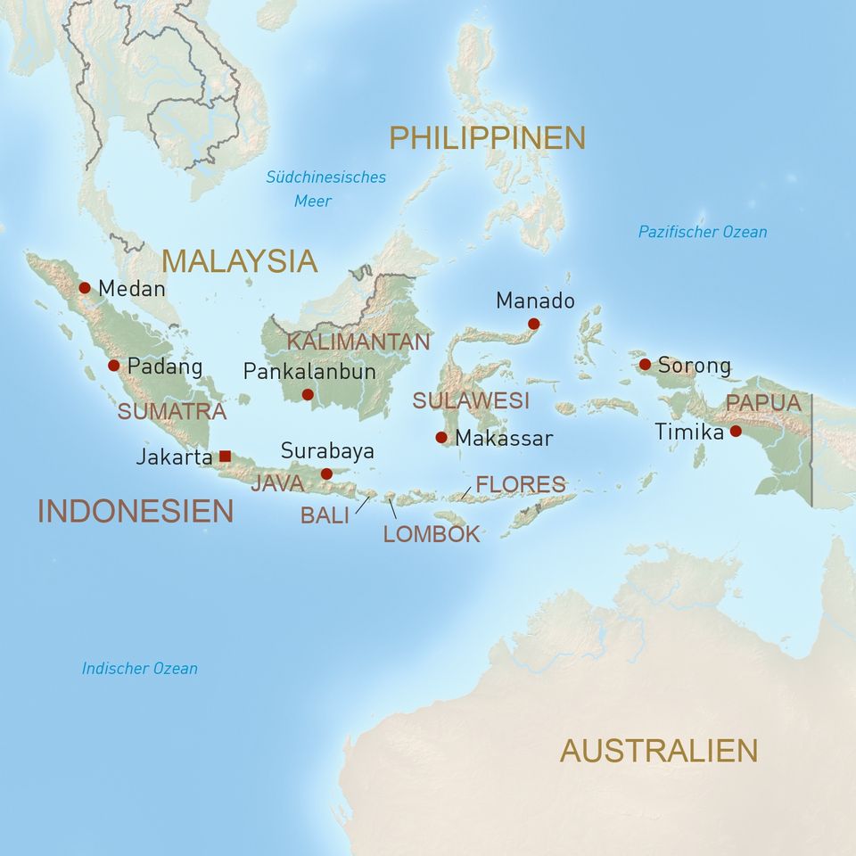 Übersichtskarte Indonesien