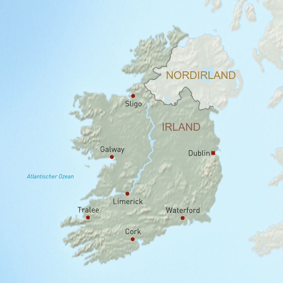 Irland Übersichtskarte Geoplan Privatreisen