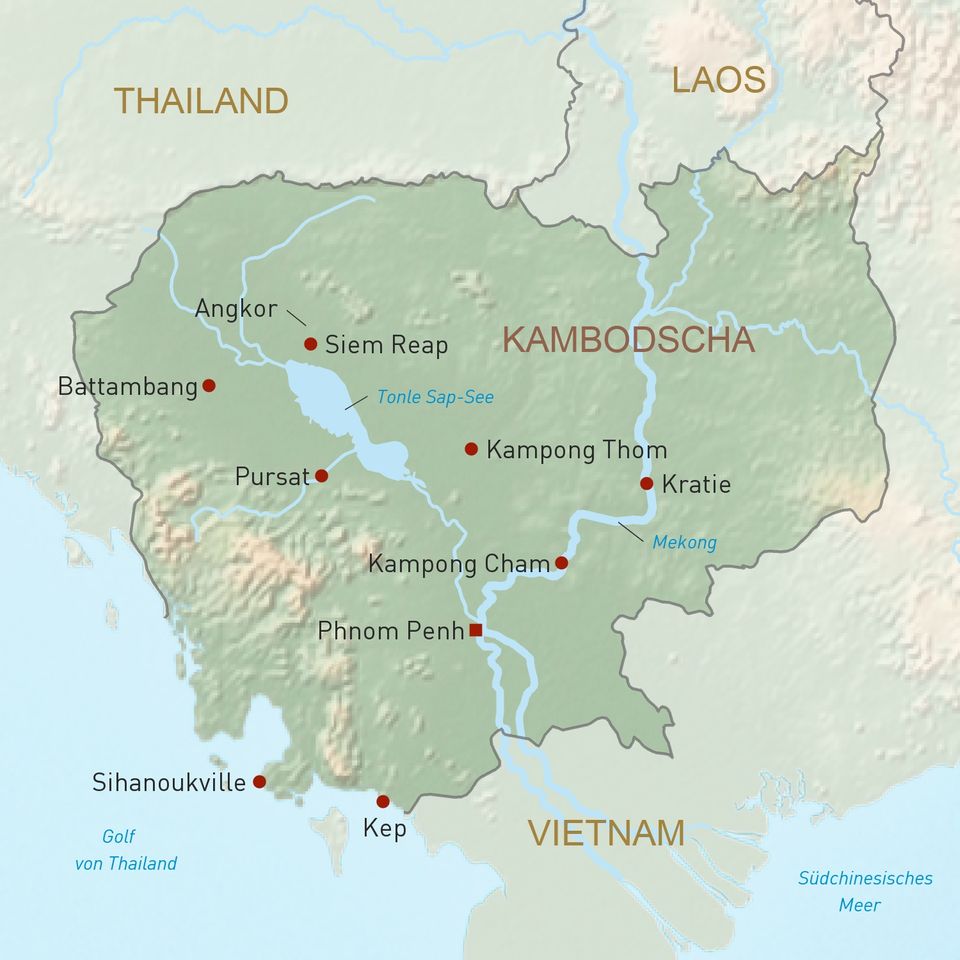 Übersichtskarte Kambodscha