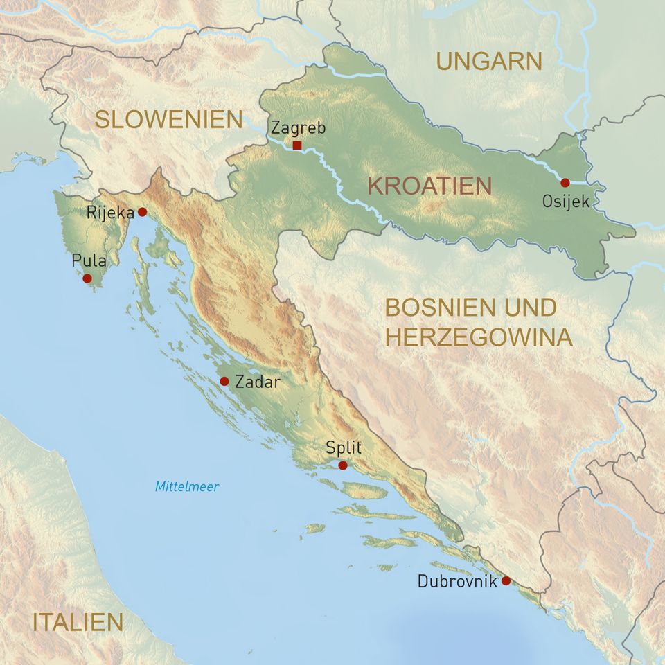Übersichtskarte Kroatien