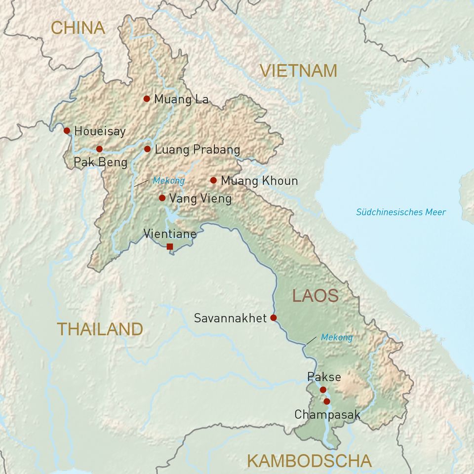 Übersichtskarte Laos