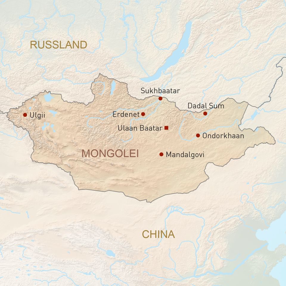 Übersichtskarte Mongolei