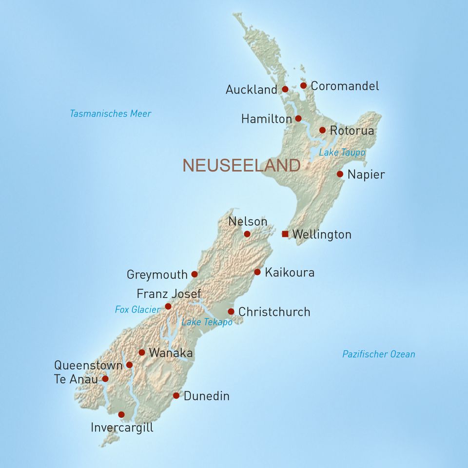 Neuseeland Landkarte 