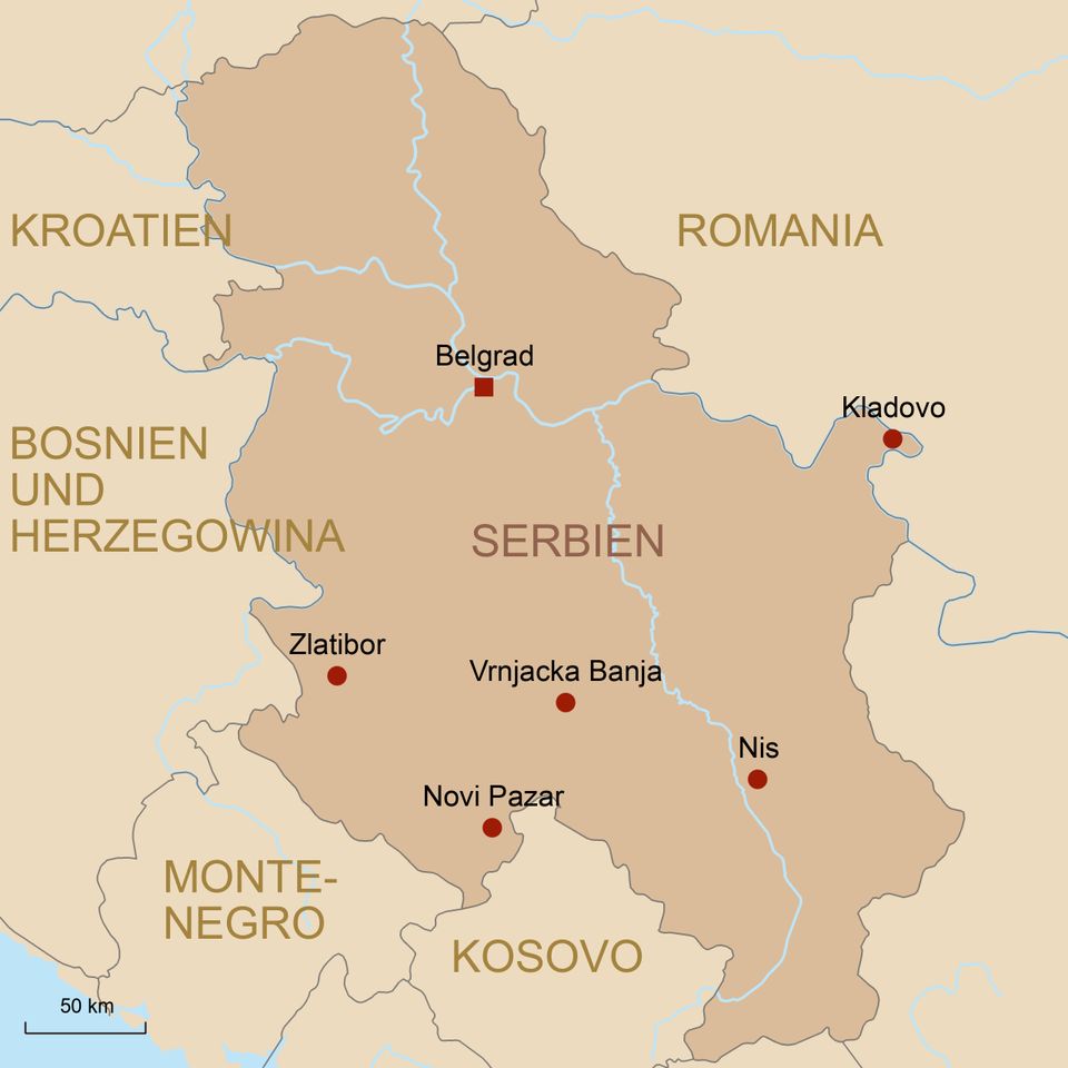 Serbien Übersichtskarte