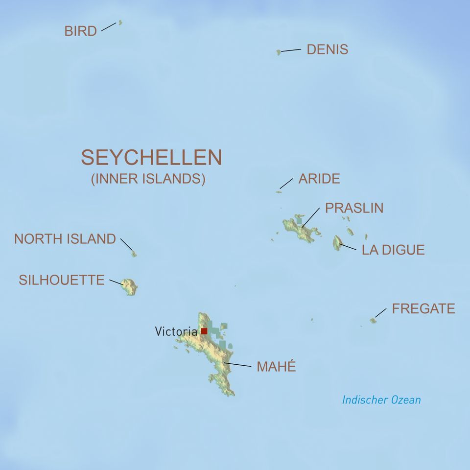 Seychellen Länderkarte Quadratisch