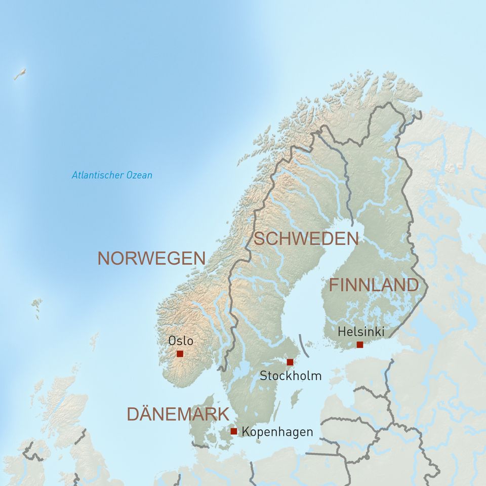 Skandinavien Übersichtskarte