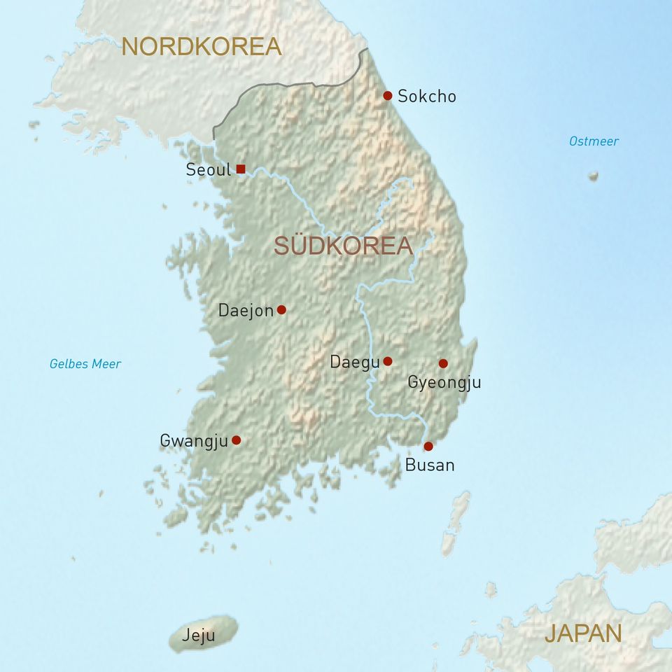 Übersichtskarte Südkorea