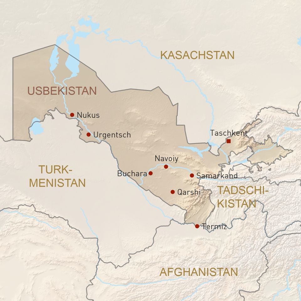 Übersichtskarte Usbekistan