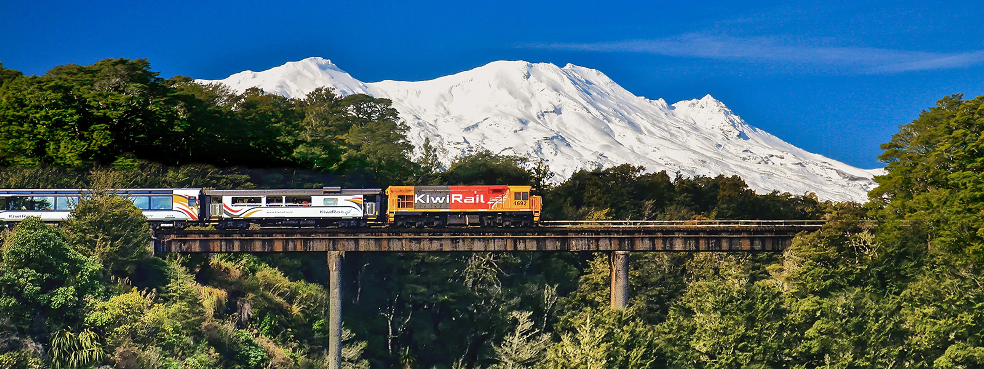 Der Zug Northern Explorer unterwegs, Ruapehu