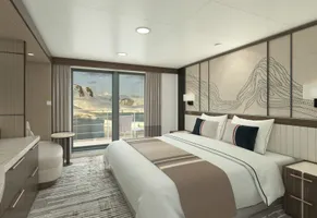 Kabine der Magellan Discoverer mit privatem Balkon