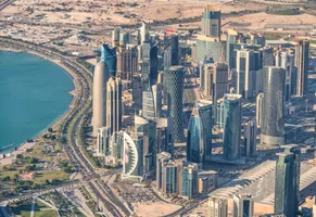 Doha aus der Vogelperspektive – moderne Skyline - Katar-Reise